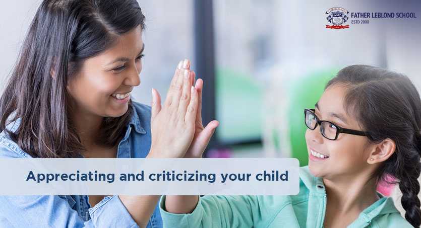 Appreciating and criticizing your child